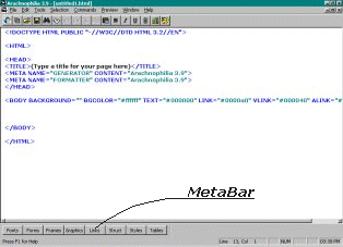 Gwny ekran edycji nowego pliku HTML